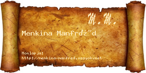 Menkina Manfréd névjegykártya